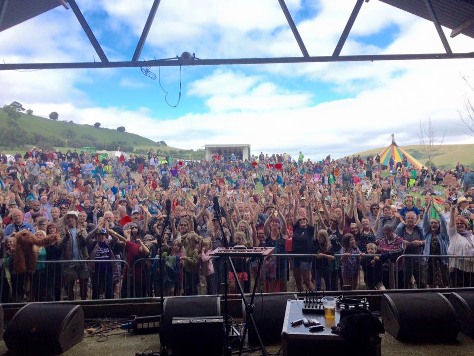 Funke and the Two Tone Baby's view from the Farmer Phil's stage